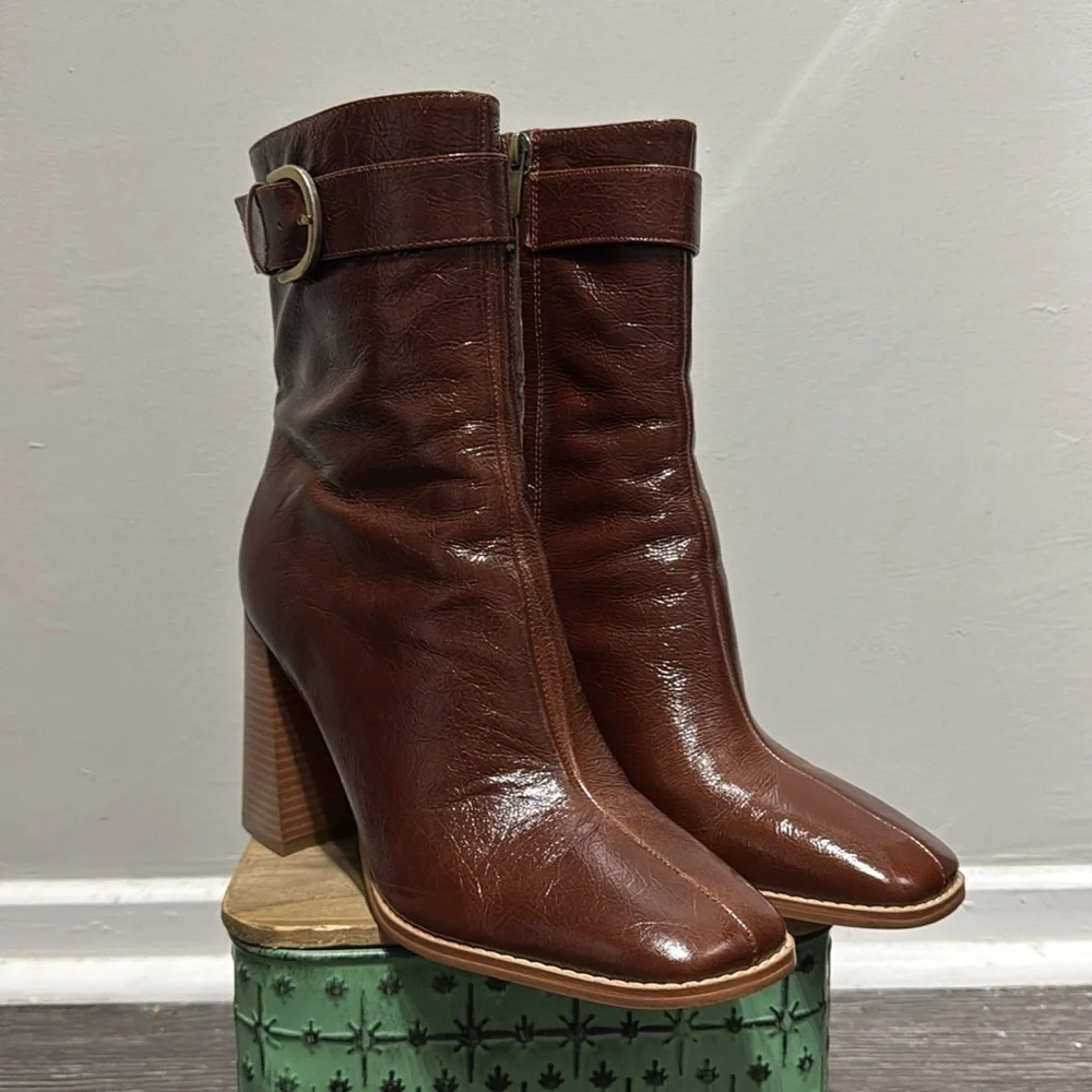 Nine West Brown Heeled Boots for Stylish Comfort - Picture 8 of 12